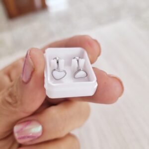 ABRIDORES CORAZONES ESMALTADOS BLANCOS