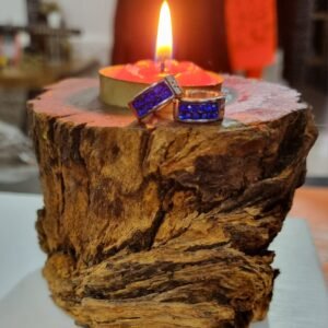 ARGOLLAS CUBANAS CON STRASS AZUL